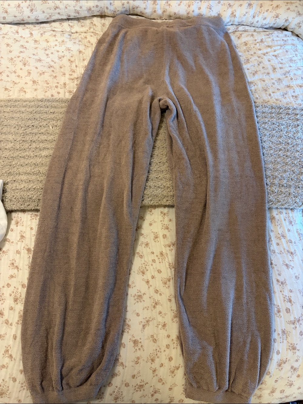 Barefoot Dreams Taupe Sweatshirt and Pants/Cozy Pajama Set - Picture 15 of 17